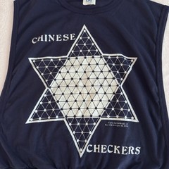 VTG 80s Cal Cru Chinese Checkers Board Game Muscle Crop T Shirt Tank Top Large
