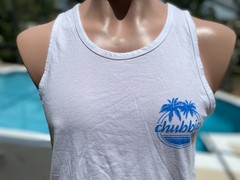 Chubbies The Weekend Has Arrived White Tank Top T Shirt mens S Small