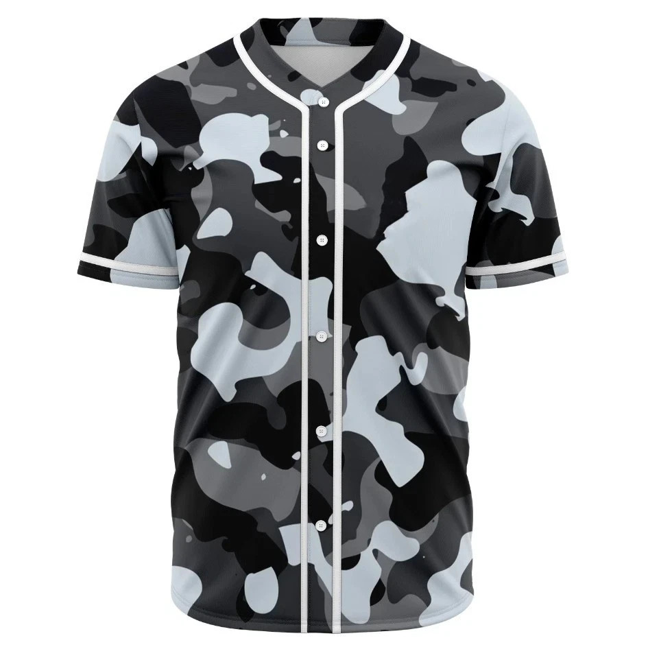 Custom Camo Baseball Jersey Personalized Name Sports Uniform Gift