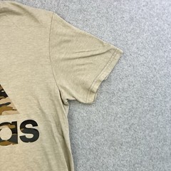 Adidas Go To Tee Mens Small Beige Short Sleeve Graphic Pullover Casual Adult