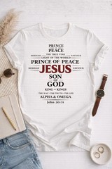 Jesus Cross Shirt, Christian Faith T-Shirt, Prince of Peace Tee, Bible Verse