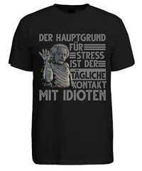 Main Reason For Stress Idiot Contact Funny Einstein Physics Nerd Mens T-Shirt