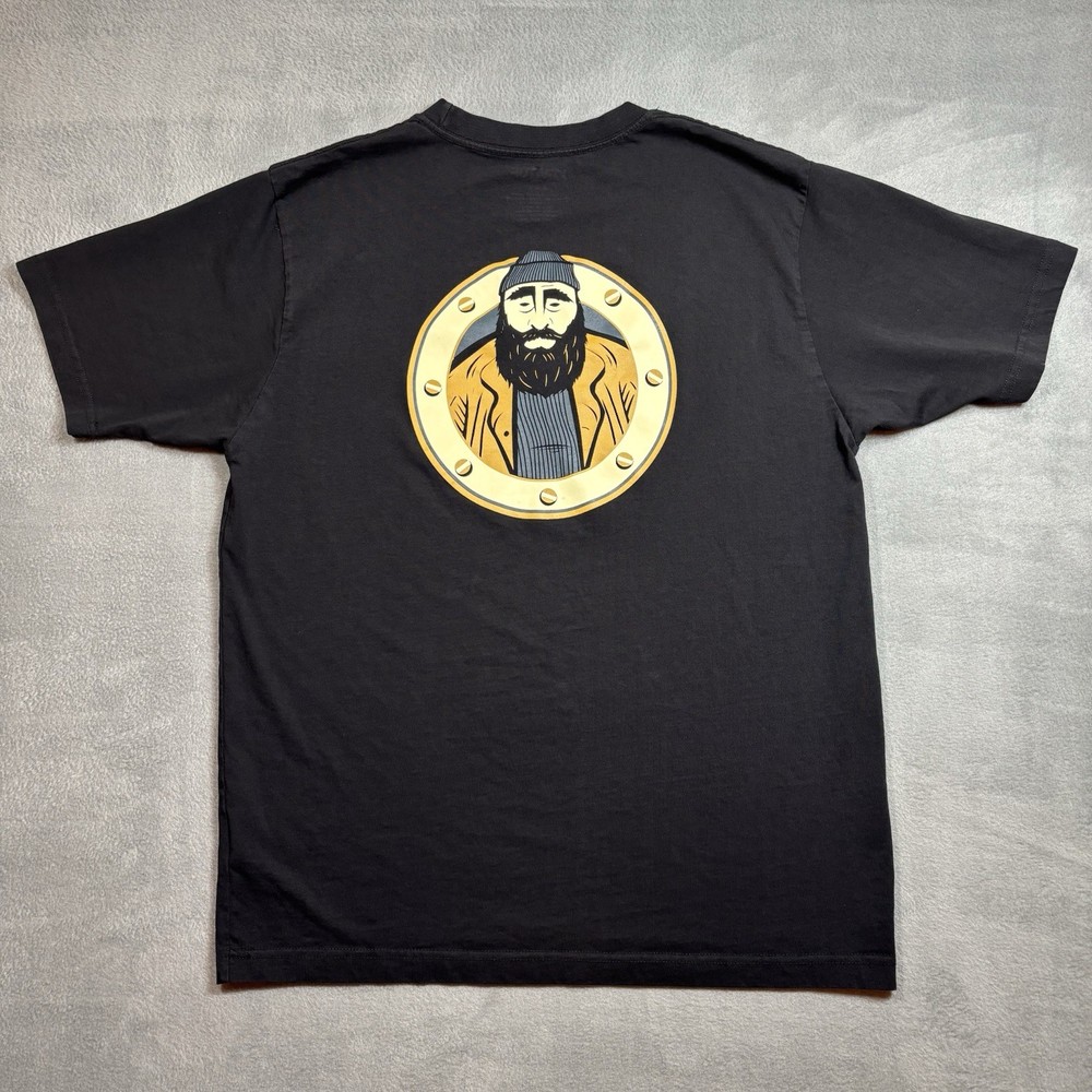 XTRATUF Marty Porthole T-Shirt Mens M Graphic Logo Black Cotton Crew Neck XAT000