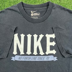 VTG Nike Loose Fit Spellout No Finish Line Since 72 T-Shirt Mens Large Navy Y2K