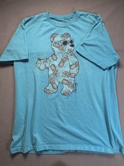 Riot Society Pineapple Bear T-Shirt Teal Blue Graphic Tee Mens Large