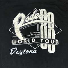 Vintage 1988 All American Motor Cycle Rodeo Tour Daytona Black T-Shirt Size XL