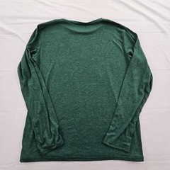 “Merry” Green Long Sleeve Cotton Blend Christmas T-Shirt Adult S