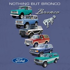Joe Blow T’s Ford Nothing But Bronco Men’s Blue T-Shirt 1st 2nd 3rd 4th 5th Gen