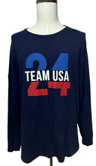Polo Ralph Lauren T Shirt Mens XL Blue Red Team USA 24 Long Sleeve Graphic Print