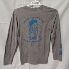 LAT Apparel Oso Orange Beach Alabama Fishing Graphic Long Sleeve Tee Gray Small