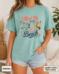 Meet Me at the Beach Shirt, Comfort Colors Coastal Summer Tee, Beach Gift