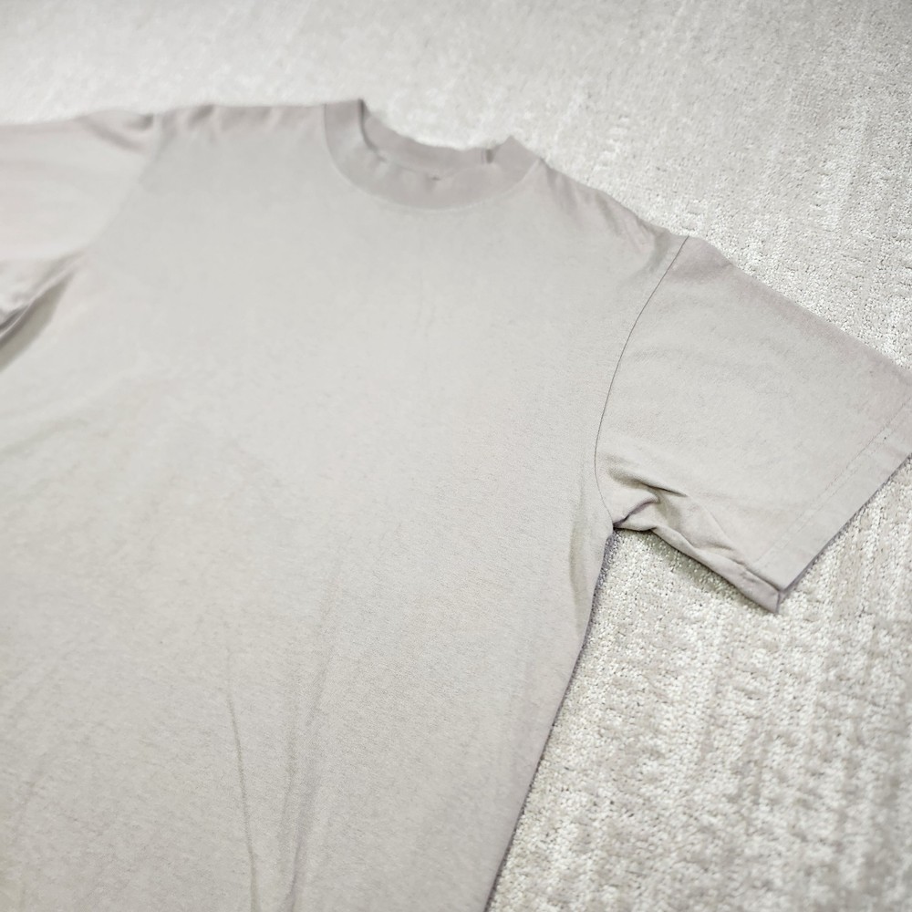 Shaka Wear Shirt Men Medium Heavy Cotton USA Heavyweight Beige Crewneck