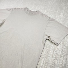 Shaka Wear Shirt Men Medium Heavy Cotton USA Heavyweight Beige Crewneck