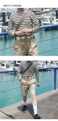 Bronson Mens Breton Striped Long Sleeve Shirt Causal French Sailor Naval T-Shirt