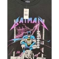 Batman Mens Heavy Metal Grunge Graphic Shirt L Tee Black DC Comics Retro Top