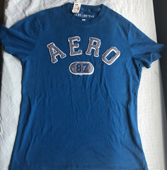 Aeropostle MM T-shirt Teal Raised Letters NEW $24.50
