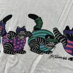 Vintage Crazy Shirts Feline Fitness Center Shirt Mens Large Cartoon Cats Hawaii