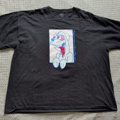 A-Lab Shirt Mens 3XL Black Cartoon Dog Graphic Tee Front Back Print Humor Slogan