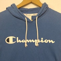 Champion Men’s Large Long Sleeve Hoodie T-shirt Royal Blue Graphics Pocket
