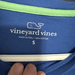 Vineyard Vines Men’s Small Long Sleeve T Shirt Blue with Bright Green Whale Logo