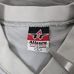 Alleson Shirt Mens L Large Gray Henley T Bobcats Baseball