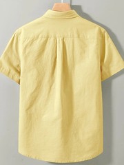 Fashionable High-Quality 100% Pure Cotton Solid Color Simple Men’s Short-Sleeve
