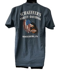 Harley Davidson Men’s American HOG Short Sleeve T-Shirt Blue 402946320