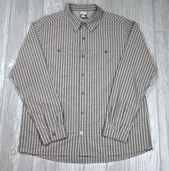 VTG Nike ACG Long Sleeve Shirt L Olive Gray Plaid Button Up Outdoor Gorpcore