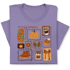 Cozy Season Fall T-Shirt, Autumn Coffee Pumpkin Graphic Tee Gift