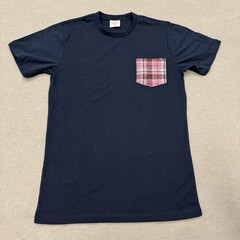 The Glenlivet Shirt Mens Medium Navy Plaid Pocket Tee Graphic Logo Cotton Promo