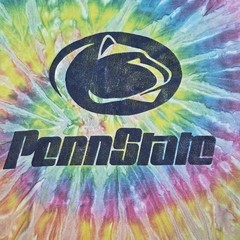Vintage Penn State Tee M Heavyweight Spiral Rainbow Tie Dye Graphic 100% Cotton