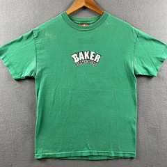 Vintage Baker Skateboards Shirt Mens Medium Green Box Logo Y2K Andrew Reynolds