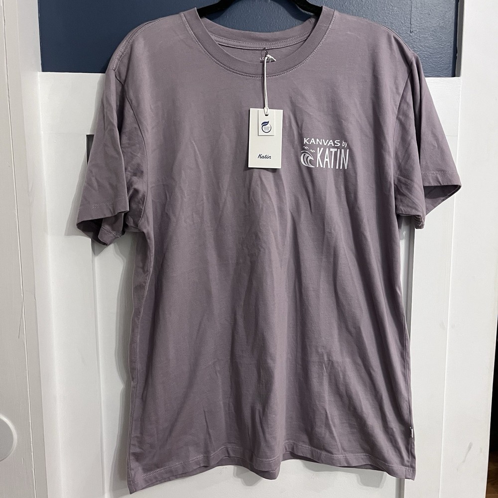 Kanvas By Katin large Men T-shirt Logo 100% Organic Cotton Lavender