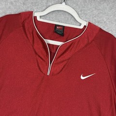 Vintage Nike Shirt Mens Large Shiny Dazzle Warm Up Jersey Team Sports Y2K Red