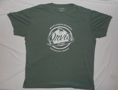 Orvis Fishing Fly Fishing Vintage Print Manchester VT T-Shirt – MENS XXL – Green