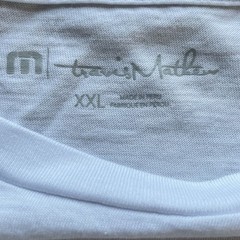 Travis Mathew T-Shirt Mens XXL White Always On Holiday HUGE Logo Christmas MINT