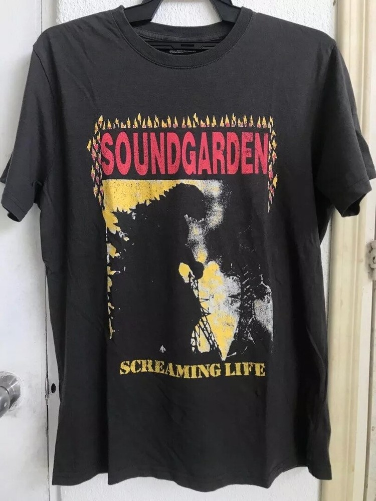 Soundgarden Screaming Live Band Cotton Black Unisex T-shirt Reprint S-5XL