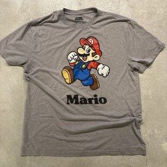 NINTENDO Super Mario Bros Size XXL Gray Jumping Graphic T-Shirt Official License