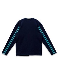 Konus Men’s Asymmetrical Hem Long Sleeve Tee in Navy