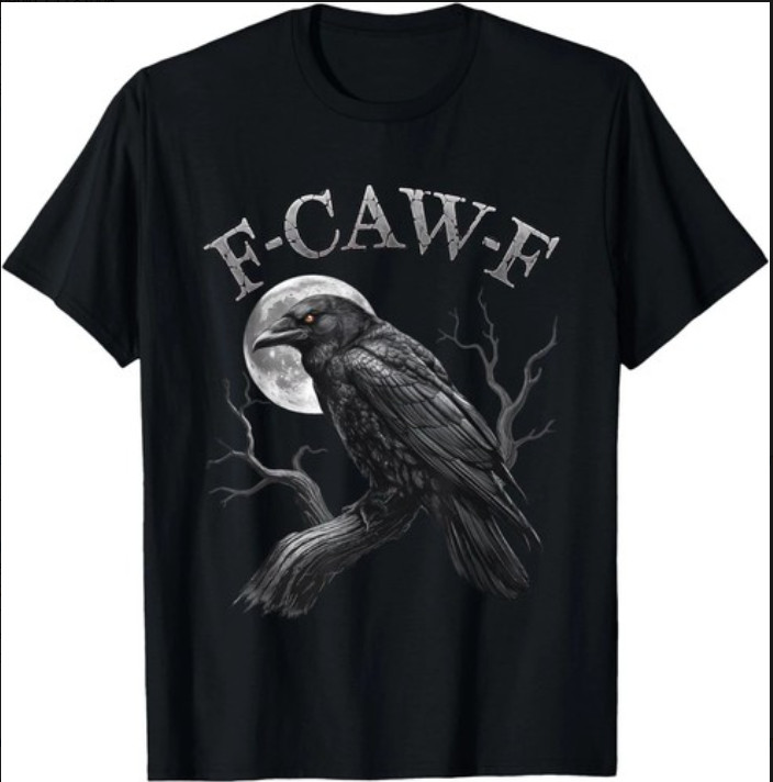 Black Crow F-Caw-F Funny Black Bird moon Gothic Adult Humor Unisex T-Shirt