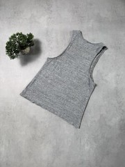 Allsaints Figet Vest Cotton Men Tank Top Sleveless T Shirt Size M Grey