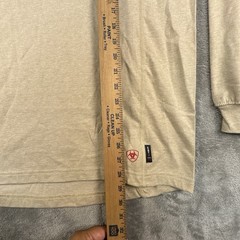 Ariat FR Shirt Mens Small Beige Long Sleeve Pocket Flame Resistant Workwear