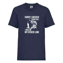Fishing Sorry Missed Call Line Humour Novelty T Shirt Various Colours And Sizes