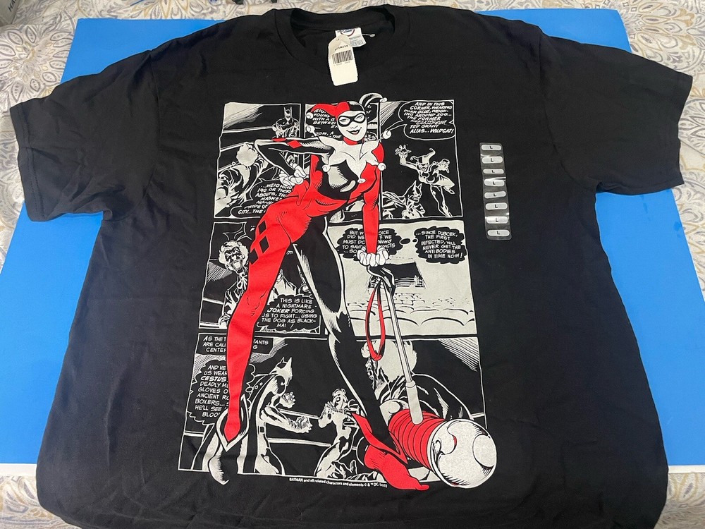DC COMICS HARLEY QUINN BLACK MENS T-SHIRT SIZE LARGE NWT.
