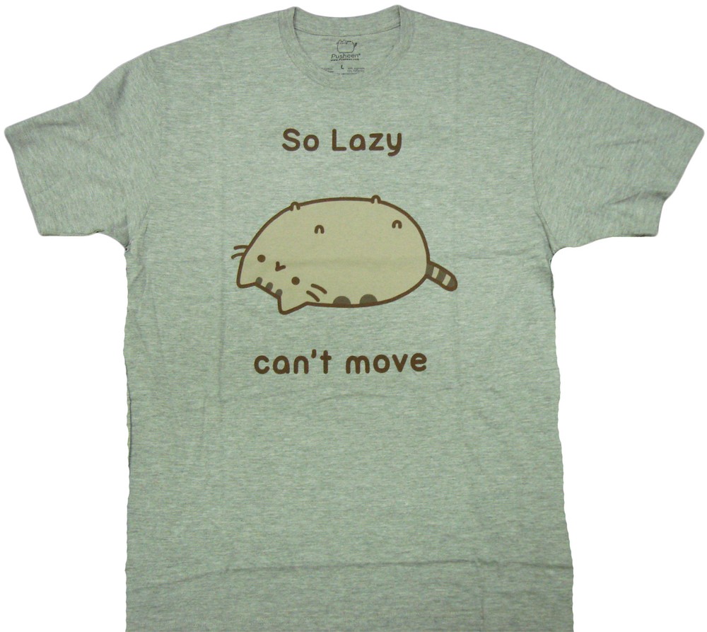 Pusheen The Cat So Lazy Can’t Move Adult T-Shirt – Grumpy Cat Pet Lovers Gift