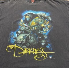 Fashion Victim The Darkness Graphic Print Black Cotton Knit T-Shirt Men’s XL