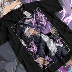 Anime Jujutsu Kaisen Gojo Satoru Domain Expansion: Unlimited Void Black T-Shirt