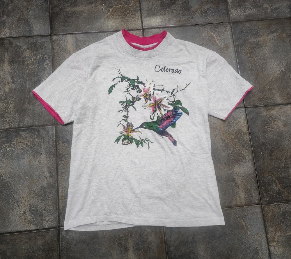 Vintage 90s Signal Sports Men’s Large Hummingbird Nature Colorado T Shirt