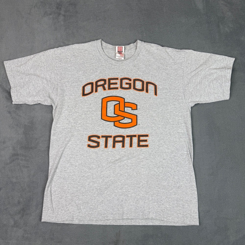 Bayside Oregon State Beavers T Shirt Mens Large Gray OS NCAA Made in USA Tee