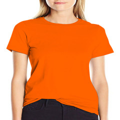 Solid color crew neck casual T-shirt-100% cotton, unisex.
